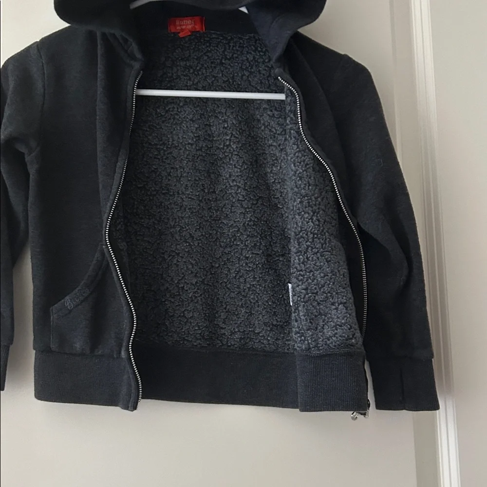 BUTTER ZipUp BLING Hoodie bejeweled Tiger,Rose& FIERCE hood/BUTTER sleeve size 4